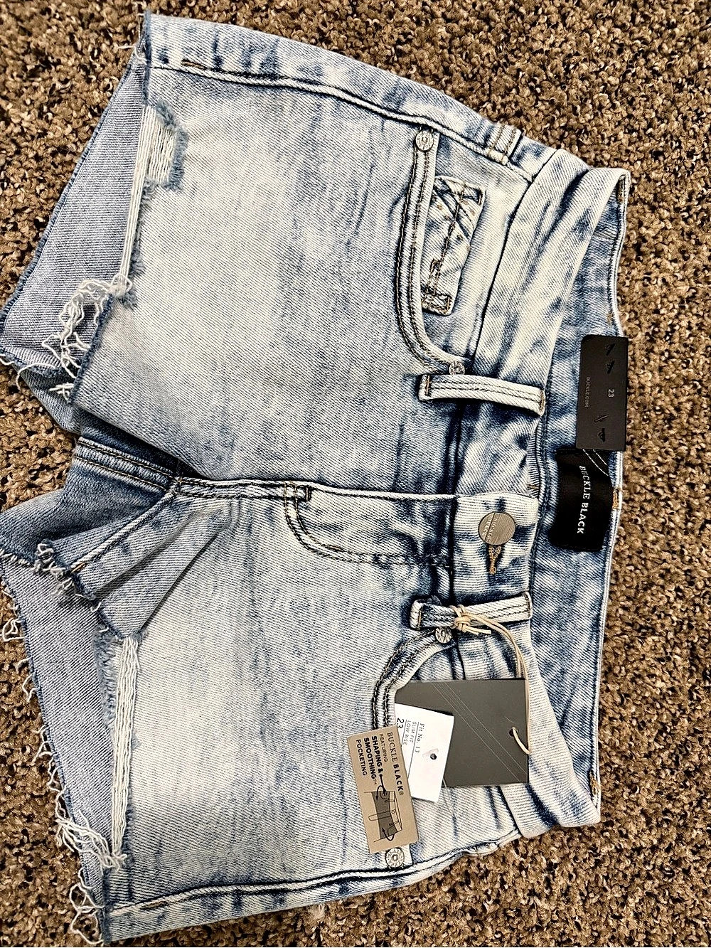 Buckle Black Fit No. 13 Stretch Short Stretch Denim Shorts Blue Waist 23